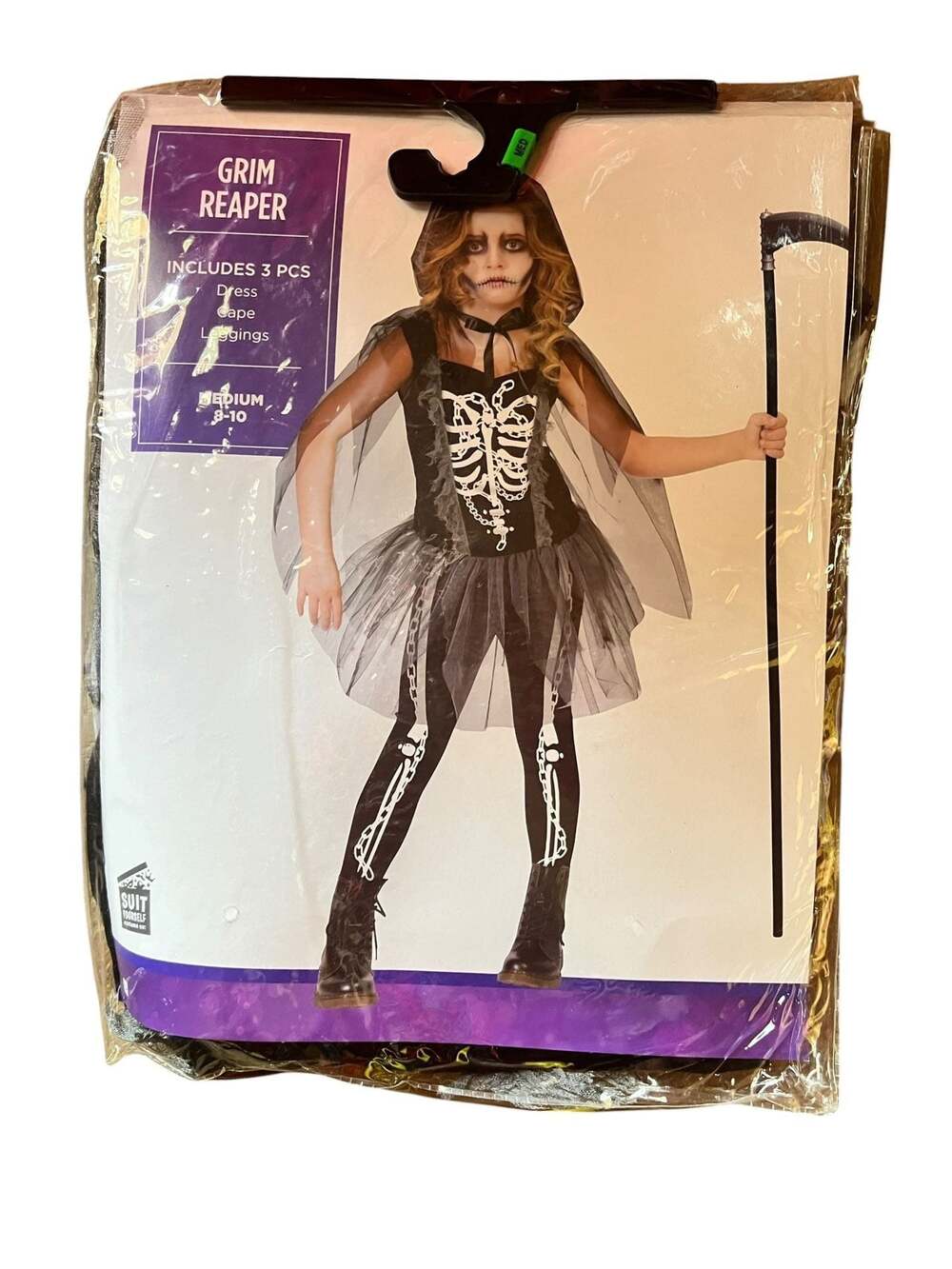 Suit Yourself Grim Reaper 3-Piece Child Costume Size Medium 8-10